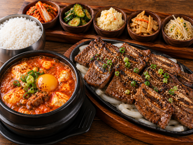 Galbi and Soft Tofu Combo (갈비 순두부 콤보).