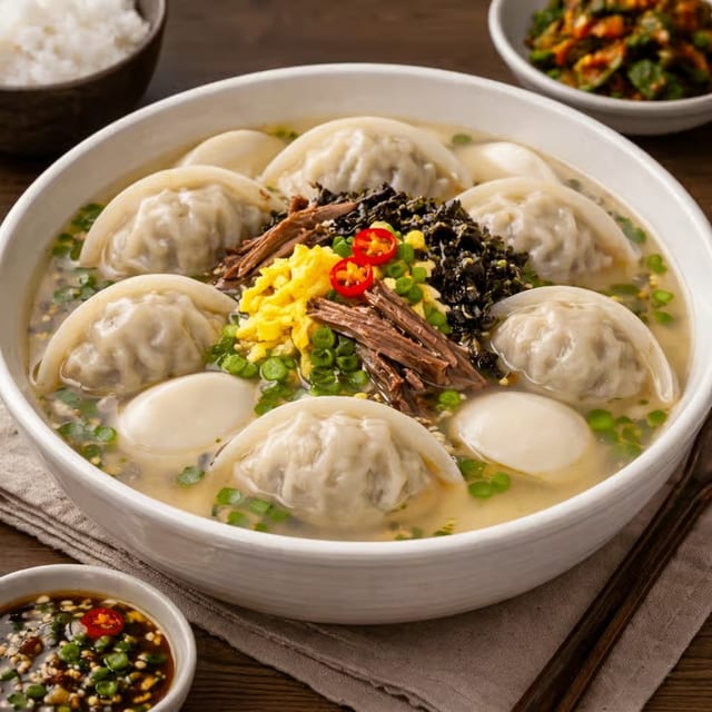 Rice Cake & Dumpling Soup Lunch Set (떡만두국 한상)