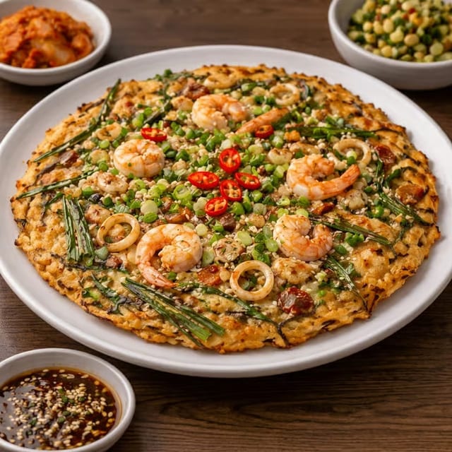 Seafood Green Onion Pancake (해물파전)