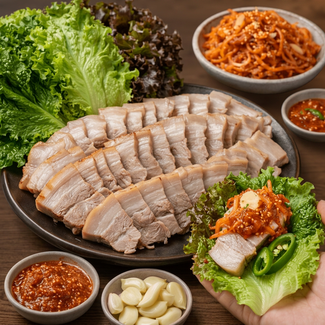 Boiled Pork Wraps (보쌈).