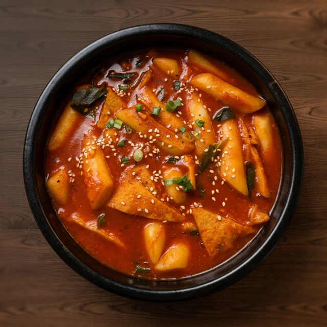 Spicy Rice Cakes (떡볶이).