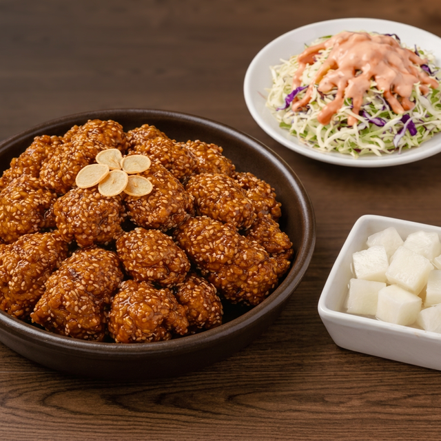 Garlic Soy Fried Chicken (마늘간장치킨).