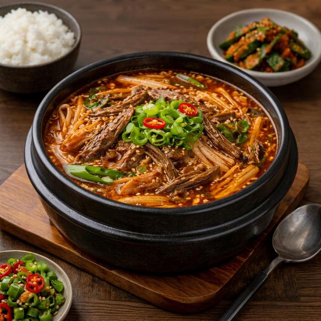 Spicy Shredded Beef Soup Lunch Set (육개장 한상).