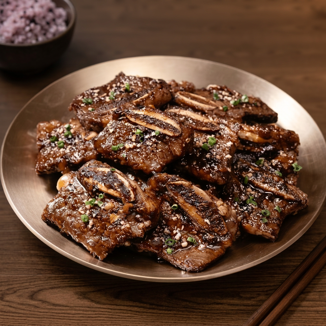 Beef Short Ribs Lunch Set (LA 갈비 한상).