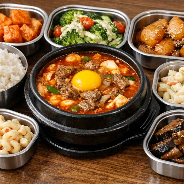Beef Soft Tofu Lunch Set (소고기 순두부 한상).