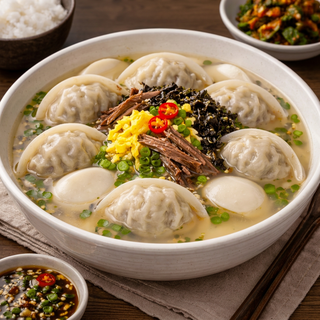 Rice Cake & Dumpling Soup Lunch Set (떡만두국 한상)