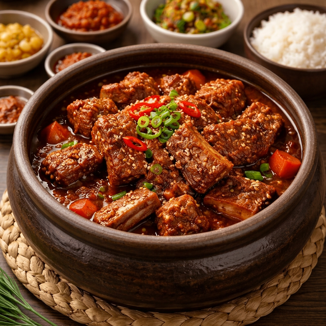 Spicy Braised Beef Short Ribs (매운소갈비찜).